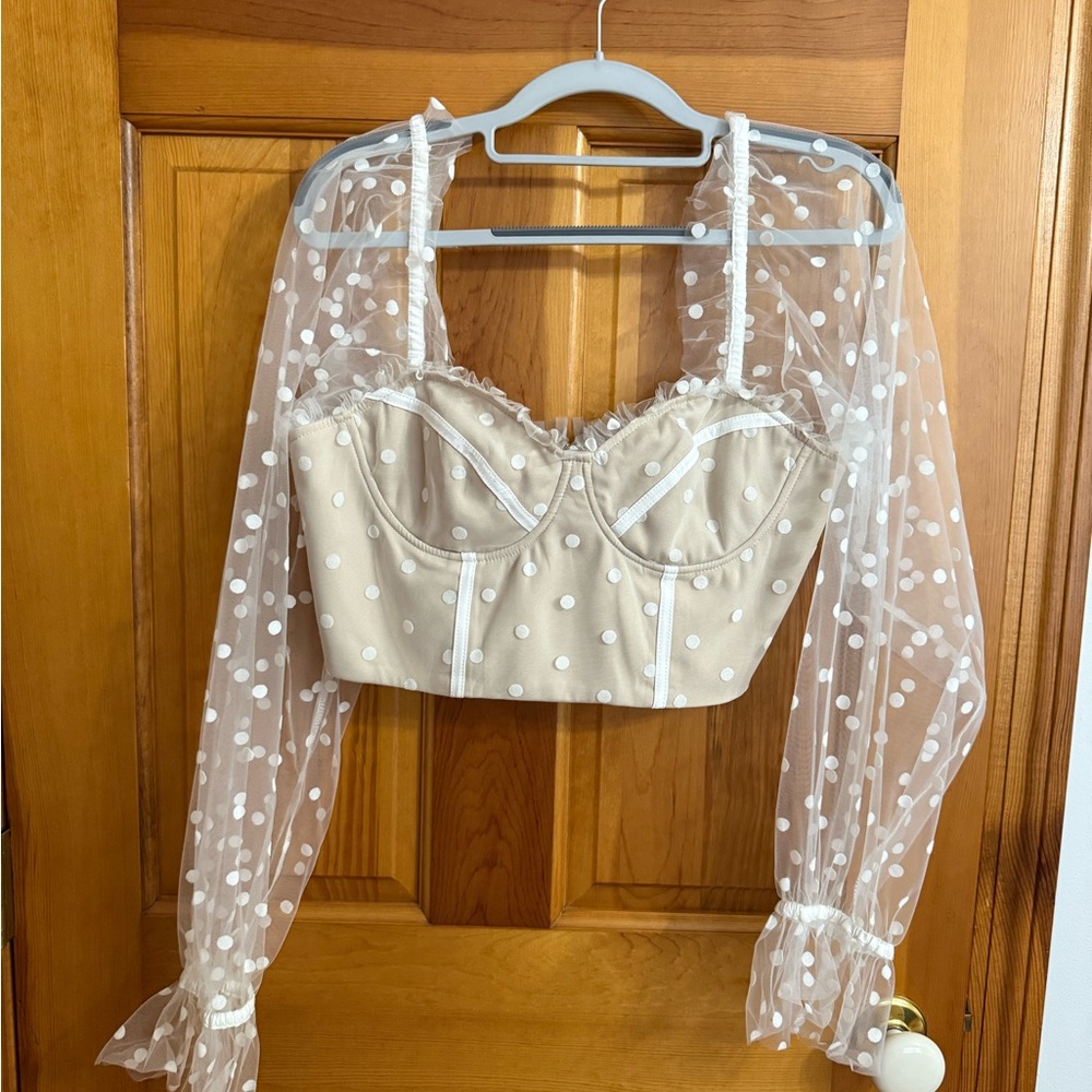 Chic Sheer Polka Dot Blouse